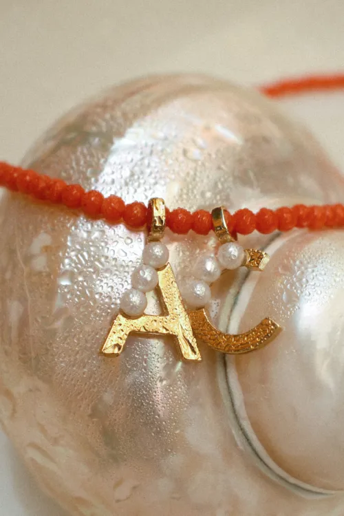 Cosi Store • Collier de perles corail D1928 (D1928)