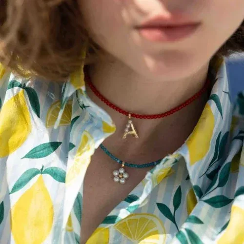 Cosi Store • Collier de perles corail D1928 (D1928)