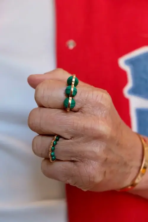 Cosi Store • Bague Coco Beach Perles Malachite D1928 (D1928)