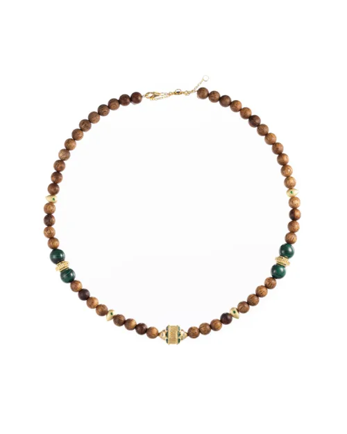 Cosi Store • Ras de Cou Eonia Vermeil, Bois & Malachite Marathi (Marathi)