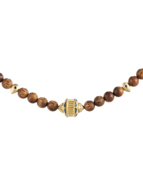 Cosi Store • Ras de Cou Eonia Vermeil, Bois & Lapis Lazuli Marathi (Marathi)