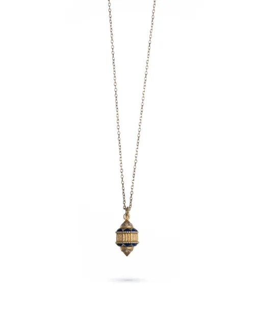 Cosi Store • Pendentif Naos PM Vermeil Email Bleu Saphirs blancs Marathi (Marathi)