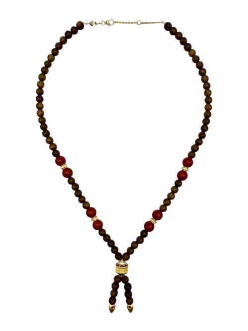Cosi Store • Collier Ananda Vermeil, Bois et Jaspe Marathi (Marathi)