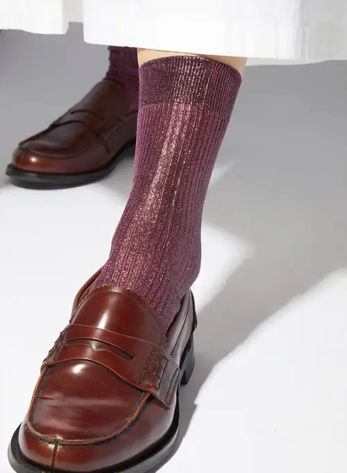 Cosi Store • Chaussettes en soie laminée Bordeaux Maria la Rosa (Maria La Rosa)