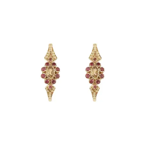 Cosi Store • Boucles d'Oreilles Anne citrine grenat (Dorothée Sausset)