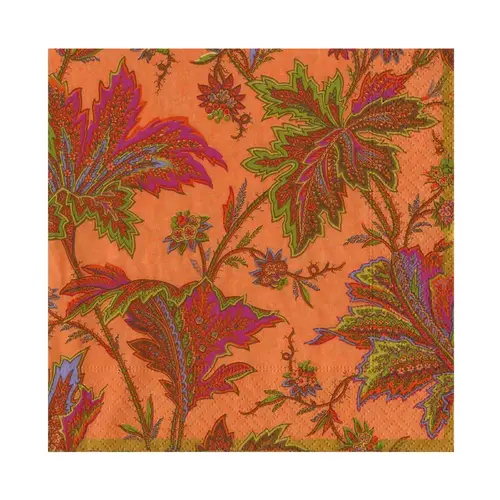 Cosi Store • Serviettes GM Paisley Leaves Coral Caspari (Caspari)