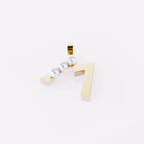 Cosi Store • Lettre M - Pendentif en or et perles de culture blanche D1928 (D1928)